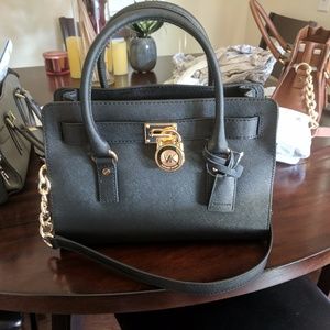 Michael Kors Hamilton Satchel - NWT Black W/Gold