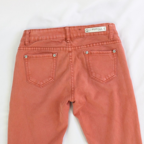 SOLD! - Puzzle Boyfriend Jeans Slim Fit Coral - Picture 2 of 6