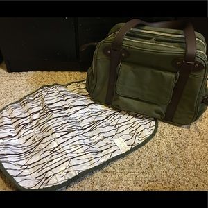 SoYoung Charlie Diaper Bag Khaki Green w/Brown
