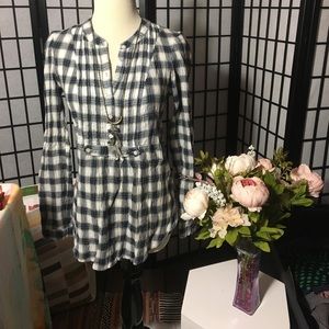Free People XS plaid tunic