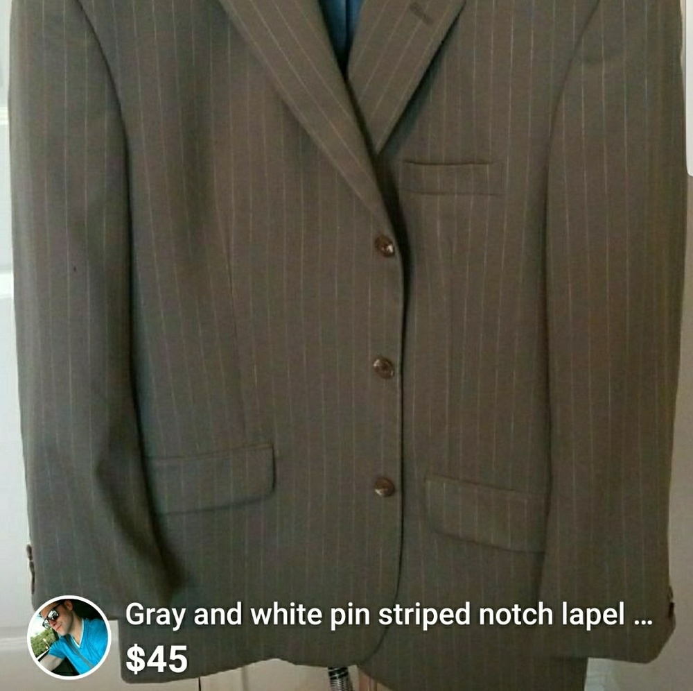 42 R suit jacket blue lining