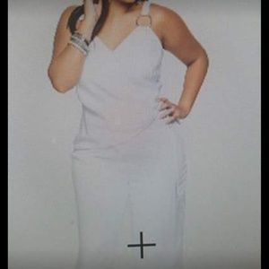 Ashley Stewart White Metal Ring Jumpsuit