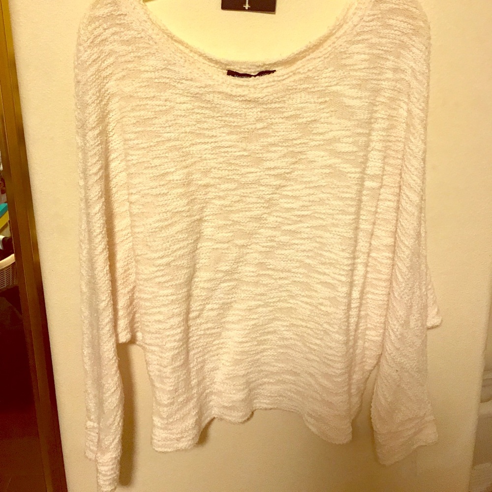 Cute white over the shoulder sweater