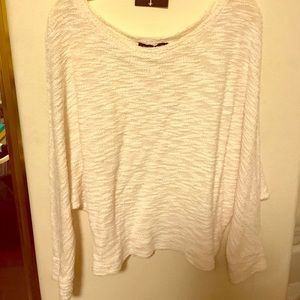 Cute white over the shoulder sweater
