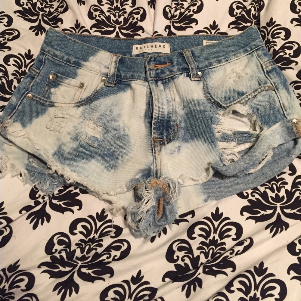 Bleached Denim cut off shorts
