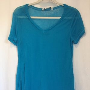 Blue See Through Short Sleeve Shirt Blue See Through Short Sleeve Shirt