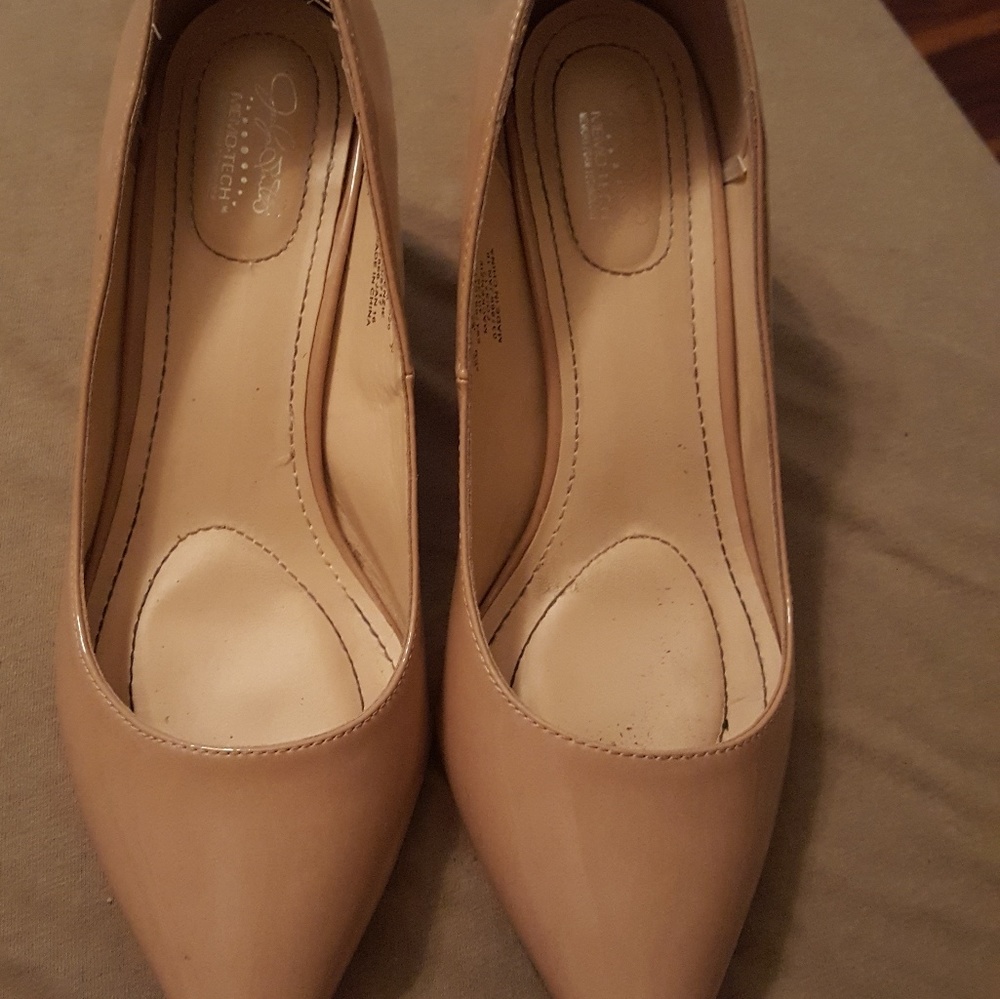 Nude Patent Leather Jaclyn Smith Heels
