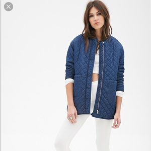 🐿🍁Quilted collarless Denim coat🍁🐿 🐿🍁Quilted collarless Denim coat🍁🐿