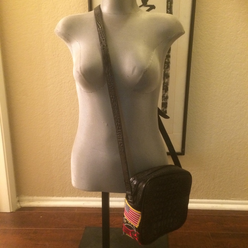 Leather Elle Tarplin 'The Empire Bag' Crocodile