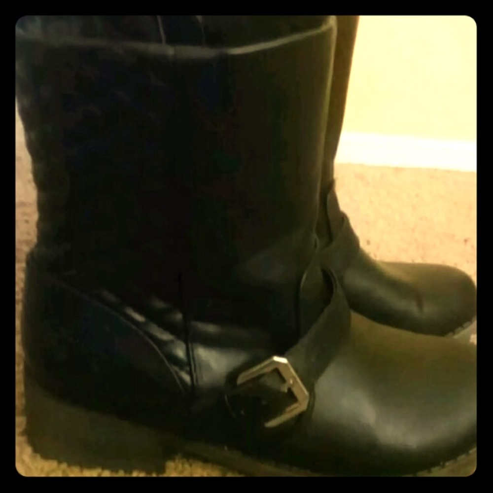 Faux leather boots
