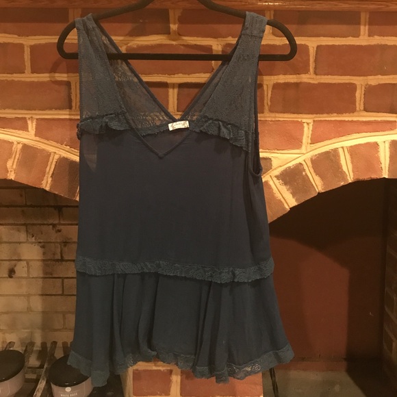 Intimately Free People turquoise lace tunic tank - Picture 2 of 4