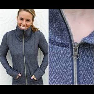 EUC Lulu Black Swan Herringbone Daily Yoga Jacket