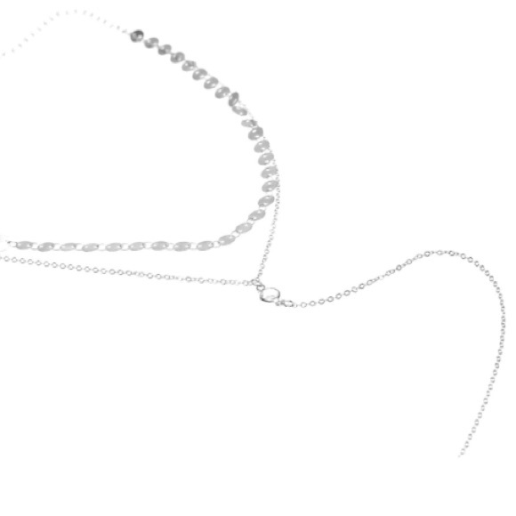 📍1 LEFT! Silver Choker Drop Necklace. NWT! - Picture 2 of 2