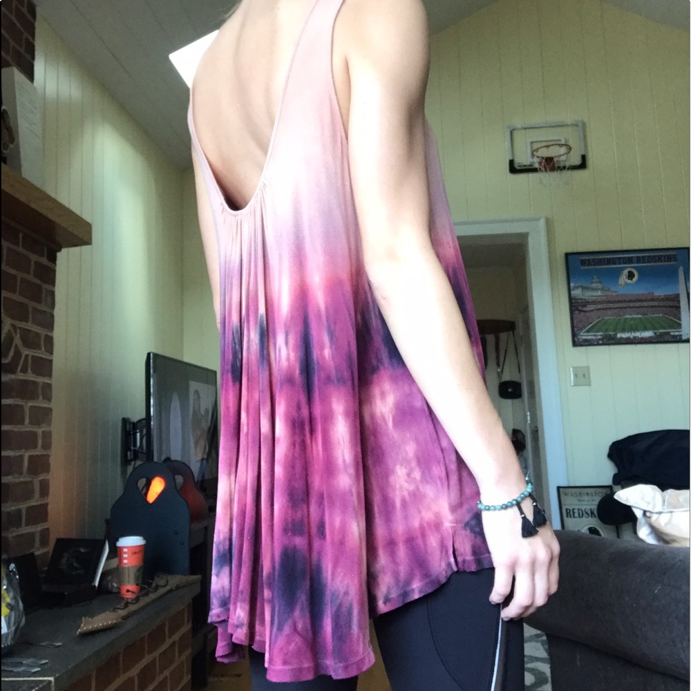 We the Free pink and purple dyed tank top