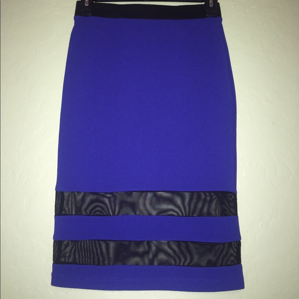 Blue pencil skirt
