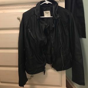 Black leather jacket