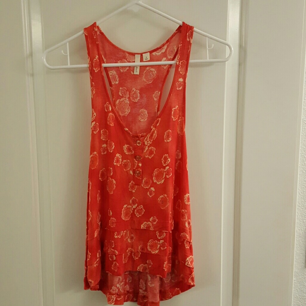 Red floral tanktop