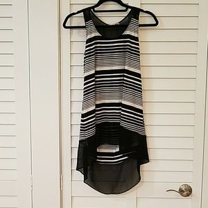 Long Black and White Tank