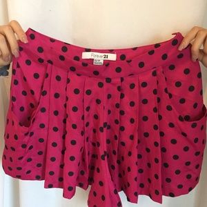 Magenta and Black Polka Dot Skort Magenta and Black Polka Dot Skort