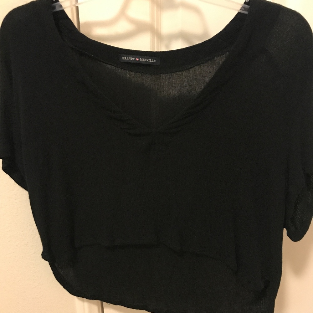 Brandy Melville RARE Black Crop Vneck