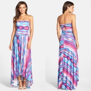 Felicity & Coco Strapless Neon Print Maxi Dress S