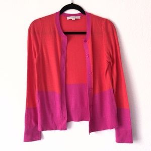 LOFT Pink and Orange Cardigan LOFT Pink and Orange Cardigan
