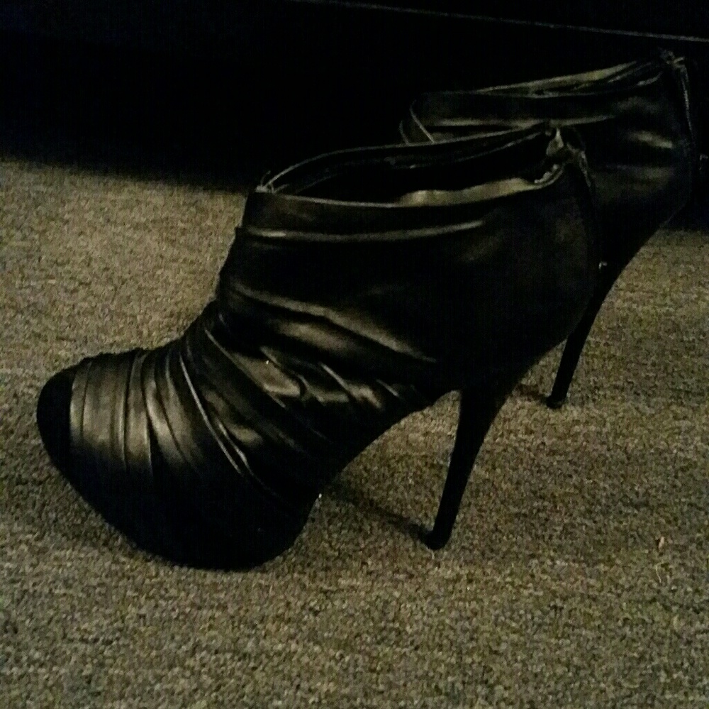 Black Suede & Leather Heels