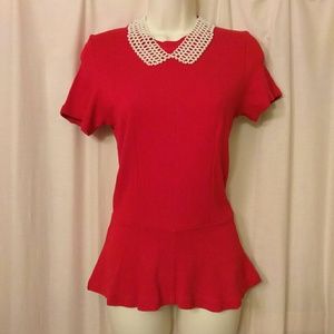 Zara Collection Red Peplum Top Zara Collection Red Peplum Top