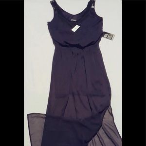Express Dark Purple V-Neck Dress w/ Black Lace Express Dark Purple V-Neck Dress w/ Black Lace