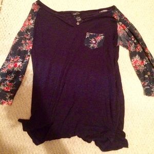 floral baseball tee