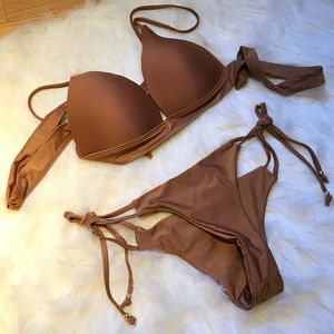 Brown tie bikini Brown tie bikini