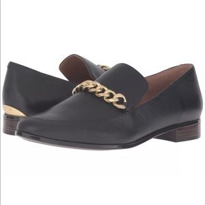 Calvin Klein Fanna Tumbled Leather Chain Loafer Calvin Klein Fanna Tumbled Leather Chain Loafer