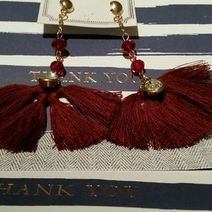 Tassel Earrings Rusty Maroon Tassel Earrings Rusty Maroon