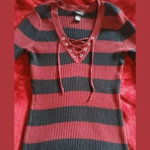 Red and black stripped sweater