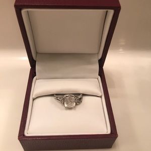 Cubic Zirconia in Sterling silver engagement ring