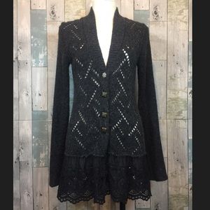 Free People Eyelet Ruffle Cardigan Free People Eyelet Ruffle Cardigan