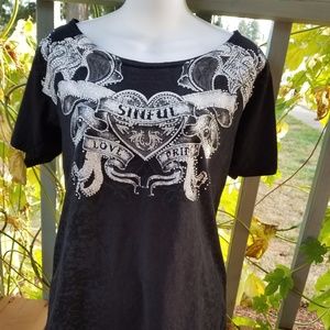 Affliction Sinful Rhinestone Embellished Top Affliction Sinful Rhinestone Embellished Top