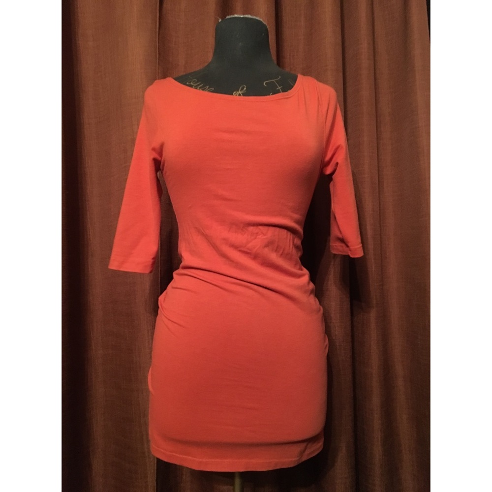 Carrot-Orange Skin Tight Dress