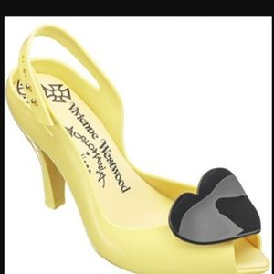 VIVIENNE WESTWOOD BLACK HEART SLINGBACKS VIVIENNE WESTWOOD BLACK HEART SLINGBACKS