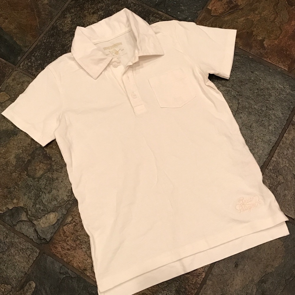 True Religion white polo top