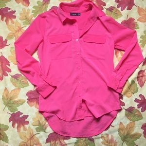 Pink Sheer Button Up Pink Sheer Button Up