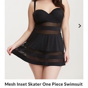 Torrid Mesh Inset Swim Dress