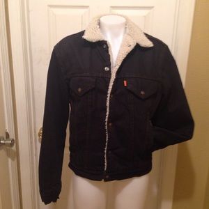 Levi's Black Denim Sherpa Trucker Jacket Levi's Black Denim Sherpa Trucker Jacket