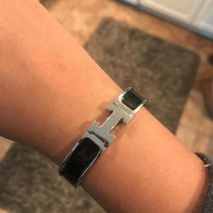 H Clic Clac Bracelet Black & Silver H Clic Clac Bracelet Black & Silver