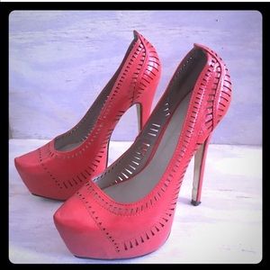 Coral high heels