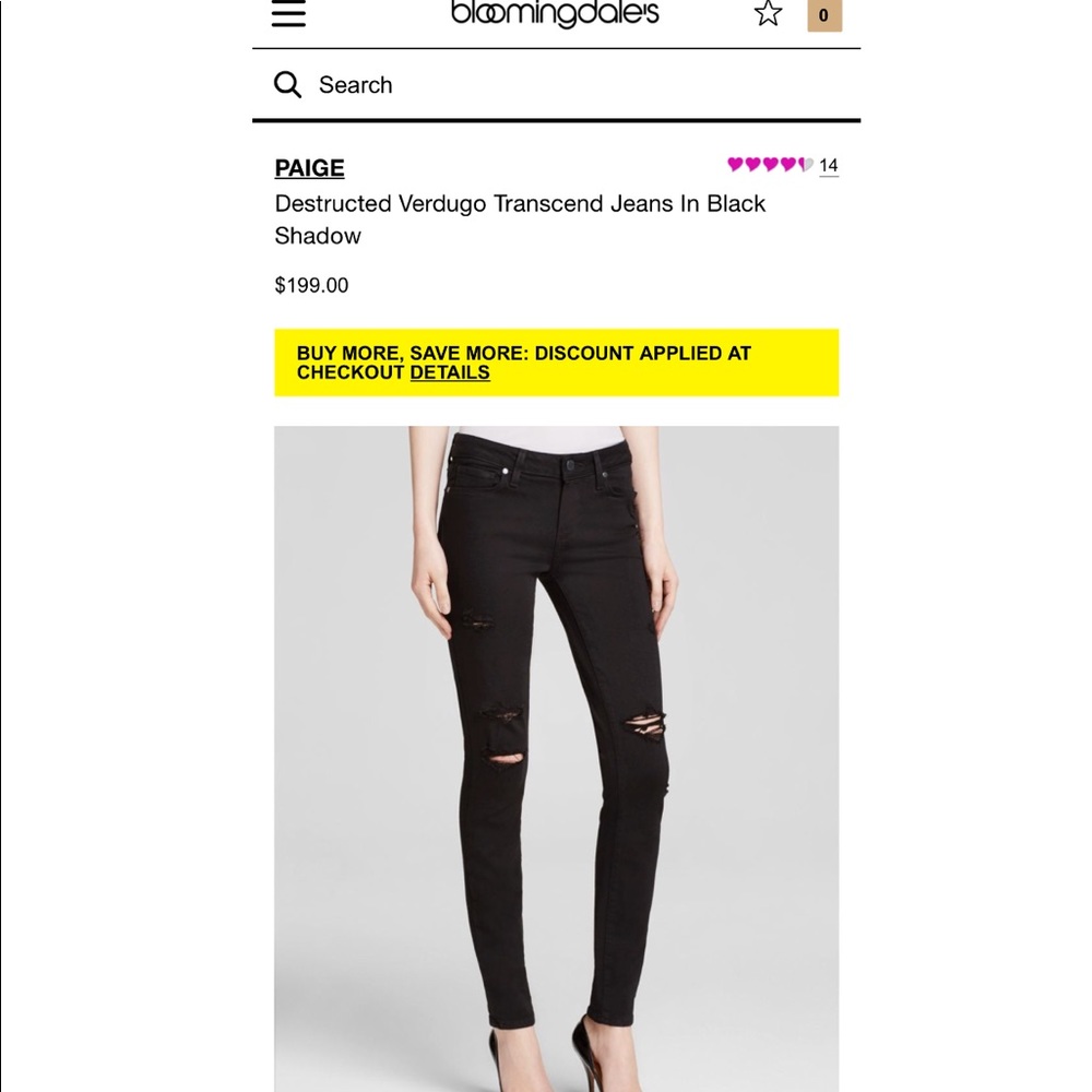 Black Paige Verdugo Ultra Skinny- great condition!