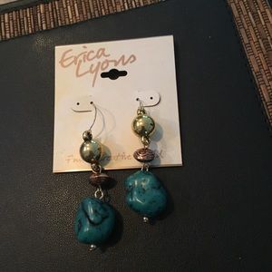 Erica Lyons Green Turquoise Beaded Earrings Erica Lyons Green Turquoise Beaded Earrings