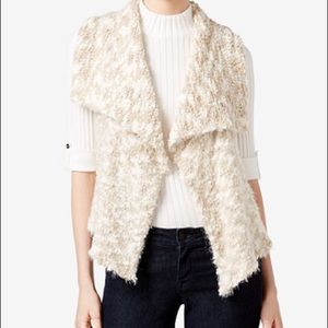 Kensie White Space Dye Chubby Vest Kensie White Space Dye Chubby Vest