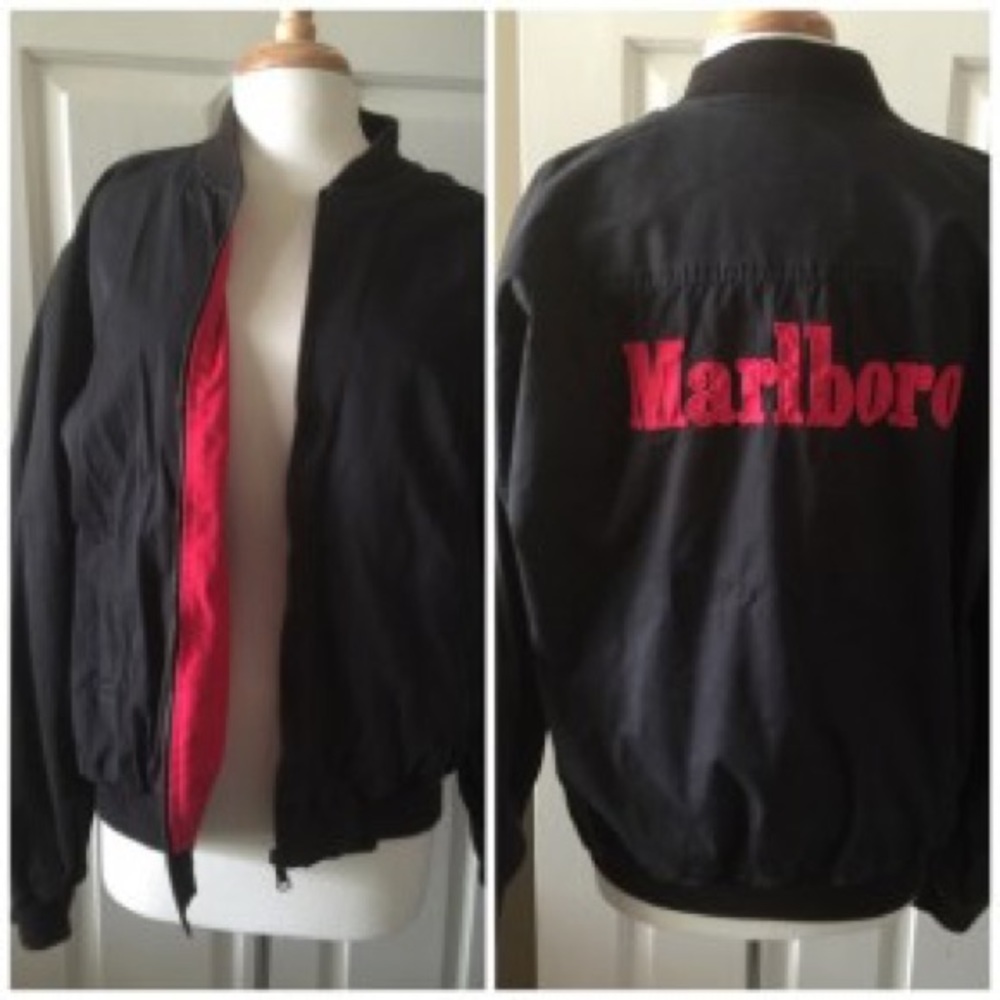 Vintage 90s Marlboro Reversible Spell Out Bomber