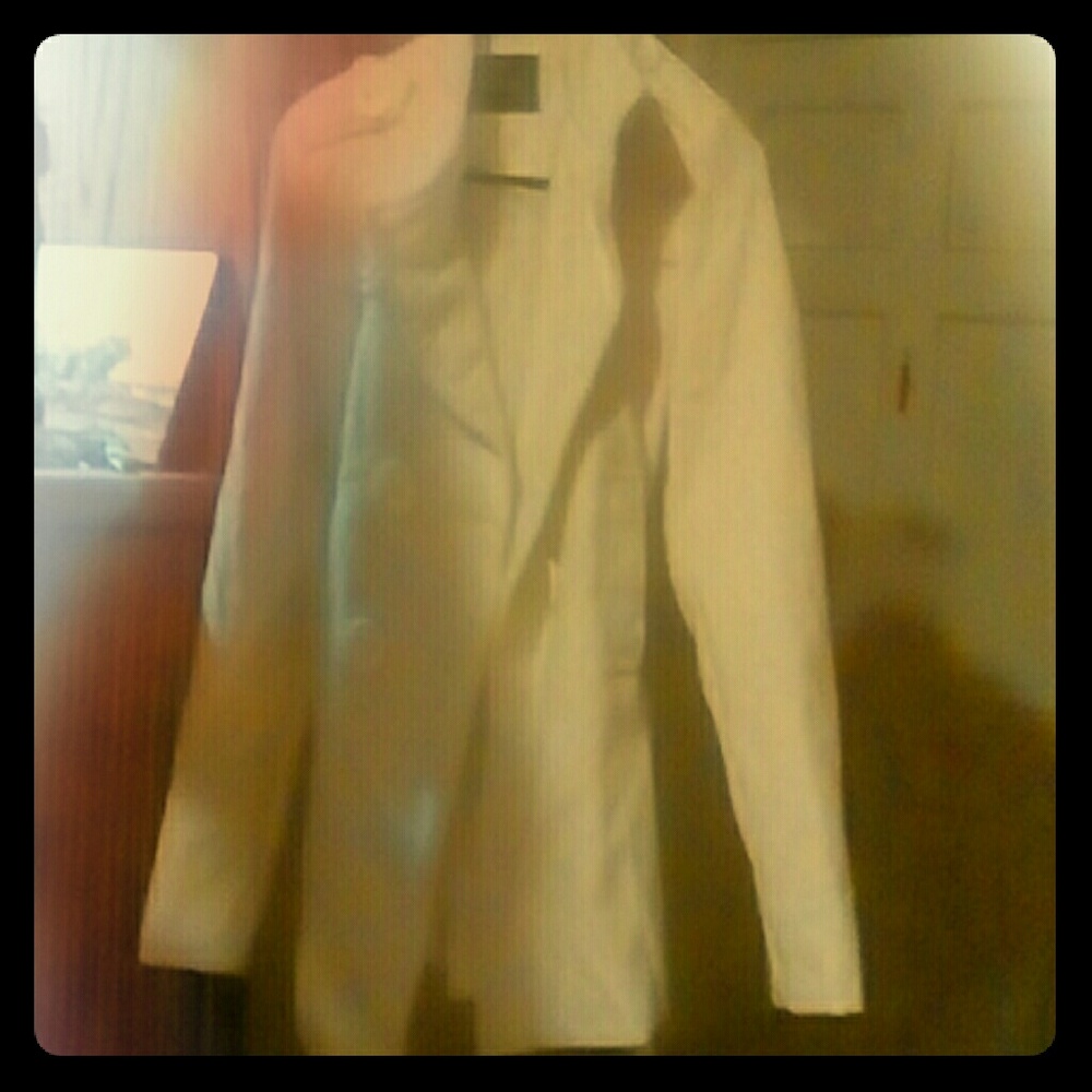 white pea coat size large